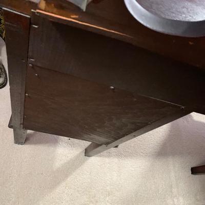 LOT 6 B: Vintage / Antique French 6 Drawer Vanity w/ Floral Embroidered Stool