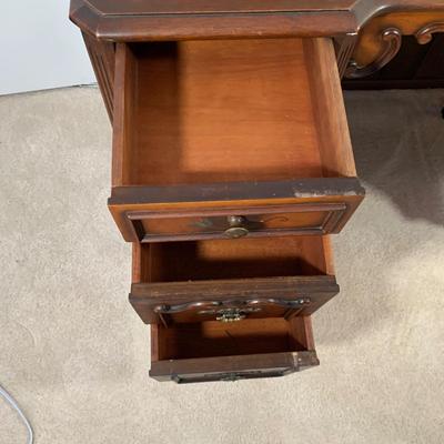 LOT 6 B: Vintage / Antique French 6 Drawer Vanity w/ Floral Embroidered Stool
