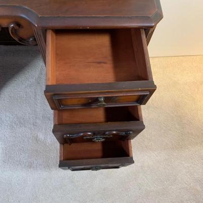 LOT 6 B: Vintage / Antique French 6 Drawer Vanity w/ Floral Embroidered Stool