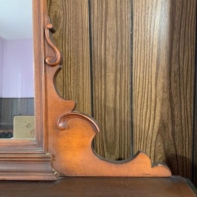 LOT 6 B: Vintage / Antique French 6 Drawer Vanity w/ Floral Embroidered Stool