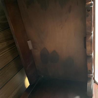 LOT 6 B: Vintage / Antique French 6 Drawer Vanity w/ Floral Embroidered Stool