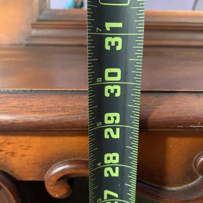 LOT 6 B: Vintage / Antique French 6 Drawer Vanity w/ Floral Embroidered Stool