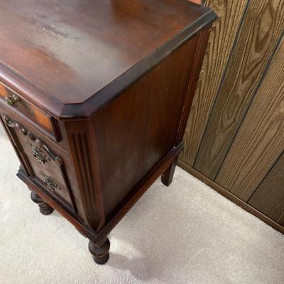 LOT 6 B: Vintage / Antique French 6 Drawer Vanity w/ Floral Embroidered Stool