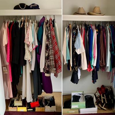 LOT 8 C: Closet Clear Out! Women's Clothes, Suits, Jackets, Shoes, Boots, & More