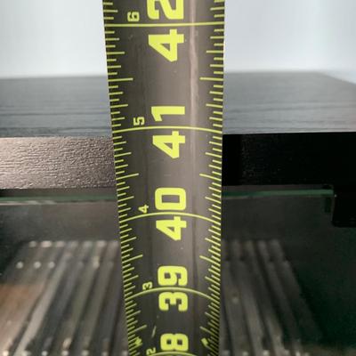 LOT 17 O: Atlantic CD/DVD 4 Tier Glass Door Front Shelving Unit w/ CD's: Neil Diamond "Up On The Roof", Elvis Presley The...