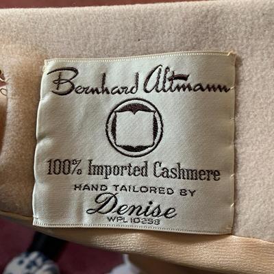 LOT 18 H: Vintage John Wanamaker / Bernhard Altmann Cashmere Coat w/ Fur Collar & Matching Scarf