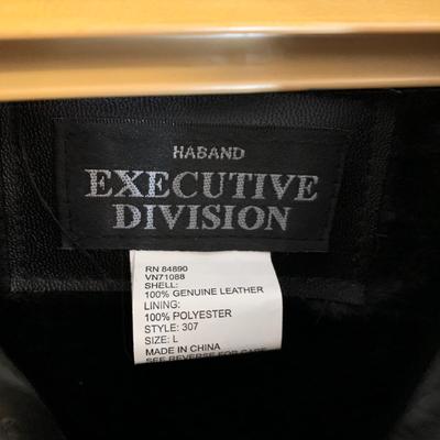 LOT 20 H: 2 Haband Executive Division Size Large Leather Jackets Black & Brown