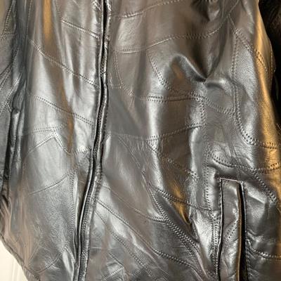LOT 20 H: 2 Haband Executive Division Size Large Leather Jackets Black & Brown