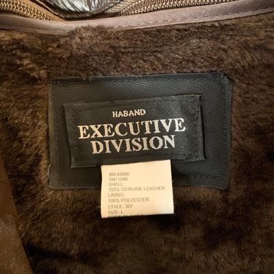 LOT 20 H: 2 Haband Executive Division Size Large Leather Jackets Black & Brown