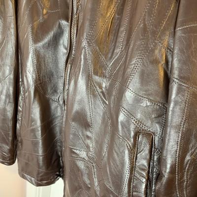 LOT 20 H: 2 Haband Executive Division Size Large Leather Jackets Black & Brown