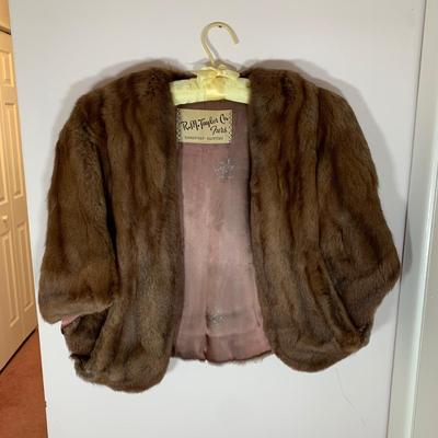 LOT 21 H: Vintage Mink Wrap (R.M. Taylor Co. Furs), Shrug, & Angora Rabbit Crochet Detachable Collar