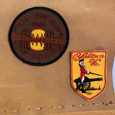 LOT 22 H: YMCA Father & Son Y-Indian Guides Leather Vests w/ Patches