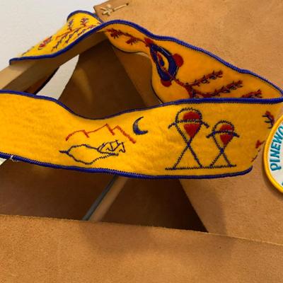 LOT 22 H: YMCA Father & Son Y-Indian Guides Leather Vests w/ Patches