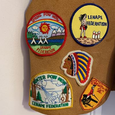 LOT 22 H: YMCA Father & Son Y-Indian Guides Leather Vests w/ Patches