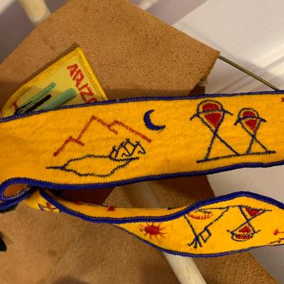 LOT 22 H: YMCA Father & Son Y-Indian Guides Leather Vests w/ Patches