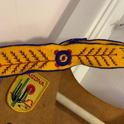 LOT 22 H: YMCA Father & Son Y-Indian Guides Leather Vests w/ Patches