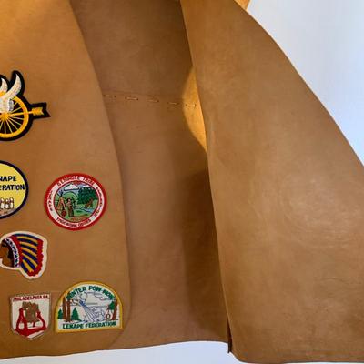 LOT 22 H: YMCA Father & Son Y-Indian Guides Leather Vests w/ Patches