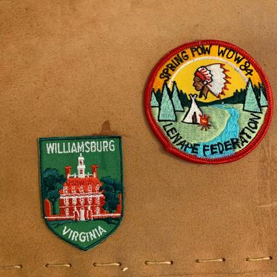 LOT 22 H: YMCA Father & Son Y-Indian Guides Leather Vests w/ Patches