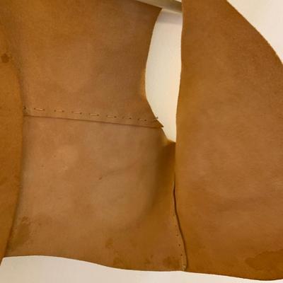 LOT 22 H: YMCA Father & Son Y-Indian Guides Leather Vests w/ Patches