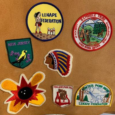 LOT 22 H: YMCA Father & Son Y-Indian Guides Leather Vests w/ Patches