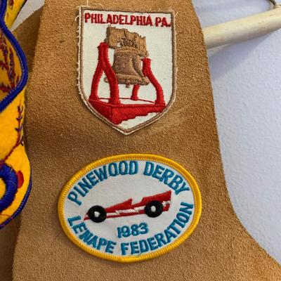 LOT 22 H: YMCA Father & Son Y-Indian Guides Leather Vests w/ Patches