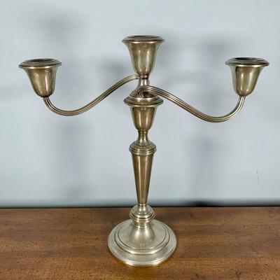 LOT 23 H: Matching Gorham Sterling Silver Weighted 3 Arm Candelabras 808/1