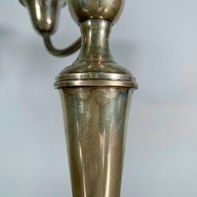 LOT 23 H: Matching Gorham Sterling Silver Weighted 3 Arm Candelabras 808/1