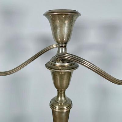 LOT 23 H: Matching Gorham Sterling Silver Weighted 3 Arm Candelabras 808/1