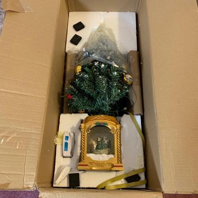 LOT 24 H: Bradford Exchange Cardinal Light Up Christmas Tree & Numbered Thomas Kinkade "Snow Kissed Holiday Memories"...