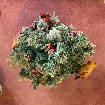 LOT 24 H: Bradford Exchange Cardinal Light Up Christmas Tree & Numbered Thomas Kinkade "Snow Kissed Holiday Memories"...