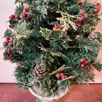 LOT 24 H: Bradford Exchange Cardinal Light Up Christmas Tree & Numbered Thomas Kinkade "Snow Kissed Holiday Memories"...