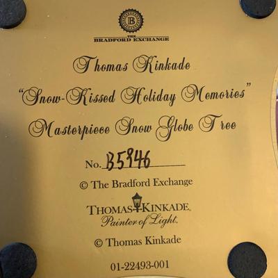 LOT 24 H: Bradford Exchange Cardinal Light Up Christmas Tree & Numbered Thomas Kinkade "Snow Kissed Holiday Memories"...