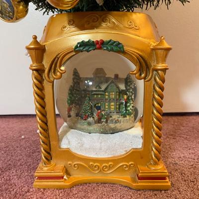 LOT 24 H: Bradford Exchange Cardinal Light Up Christmas Tree & Numbered Thomas Kinkade "Snow Kissed Holiday Memories"...