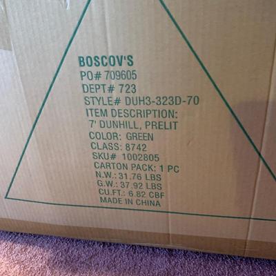 LOT 26 L: Boscov's 7' Dunhill Prelit Christmas Tree