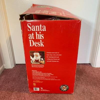 LOT 28 H: Northpole Productions Gemmy Industries Co. Santa At His Desk Musical Animated Decor