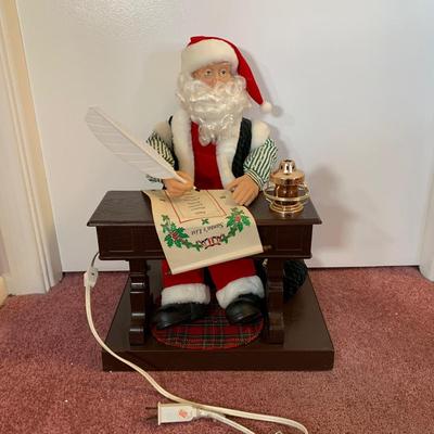 LOT 28 H: Northpole Productions Gemmy Industries Co. Santa At His Desk Musical Animated Decor