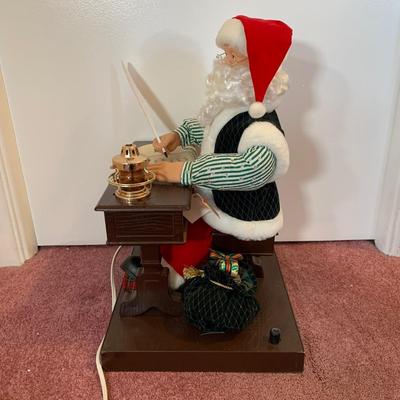 LOT 28 H: Northpole Productions Gemmy Industries Co. Santa At His Desk Musical Animated Decor