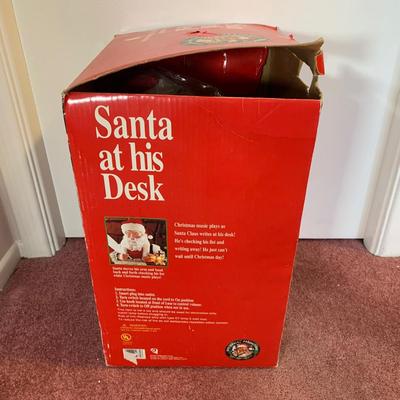 LOT 28 H: Northpole Productions Gemmy Industries Co. Santa At His Desk Musical Animated Decor