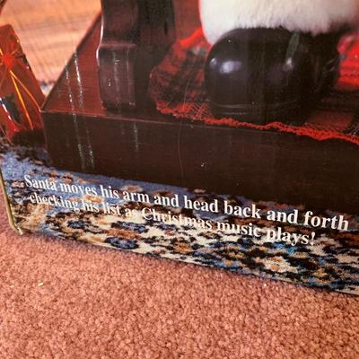 LOT 28 H: Northpole Productions Gemmy Industries Co. Santa At His Desk Musical Animated Decor