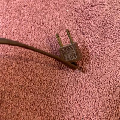 LOT 29 O: Brass Base Hand Painted Glass Ginger Jar Body Table Lamp