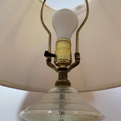 LOT 29 O: Brass Base Hand Painted Glass Ginger Jar Body Table Lamp