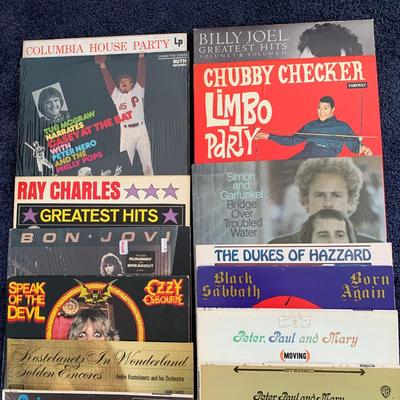 LOT 32 B: Vinyl Record Collection: "Speak Of The Devil" Ozzy Ozbourne, Billy Joel Greatest Hits Vol. 1 & 2, Genesis...