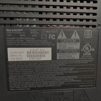 LOT 35 K: Aquos Sharp LCD TV Model #LC26DV28UT w/ Remote