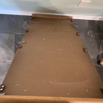 LOT 36 K: Kitchen Table w/ Leaf & 4 Rolling Swivel Chairs