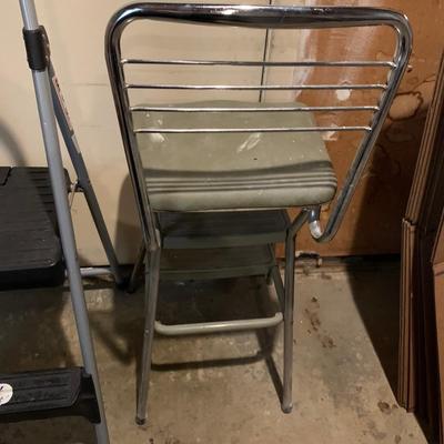 LOT 37 G: Cosco Vintage Step Stool Chair & Modern Step Stool