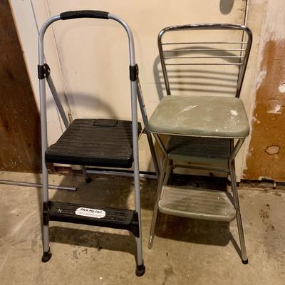 LOT 37 G: Cosco Vintage Step Stool Chair & Modern Step Stool