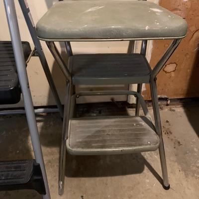 LOT 37 G: Cosco Vintage Step Stool Chair & Modern Step Stool
