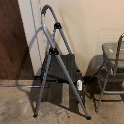 LOT 37 G: Cosco Vintage Step Stool Chair & Modern Step Stool