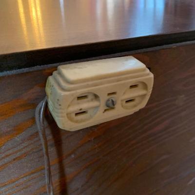 LOT 39 L: Vintage Console Cabinet w/ Electric Plugins