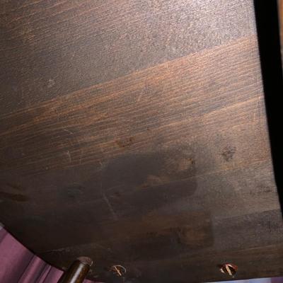 LOT 40 L: Vintage Rocking Chair & J.B. Van Sciver Co. Harp Shaped Magazine Rack